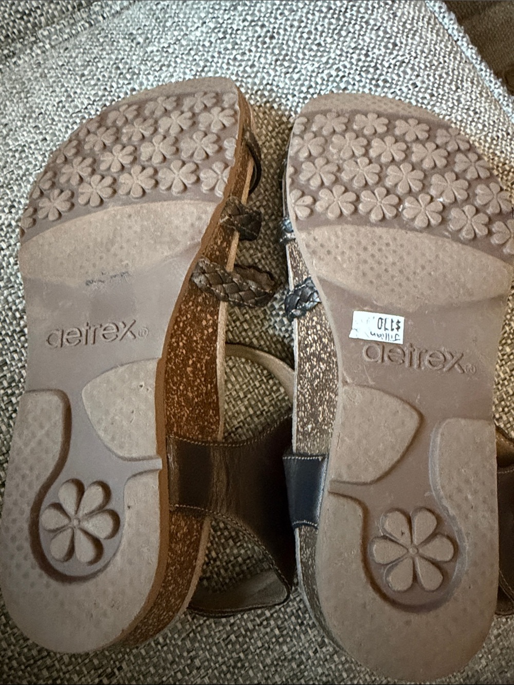 Aetrex Jillian Bronze Leather Braided Quarter Strap Orthotic Sandals Size 9.5 - Picture 8 of 9